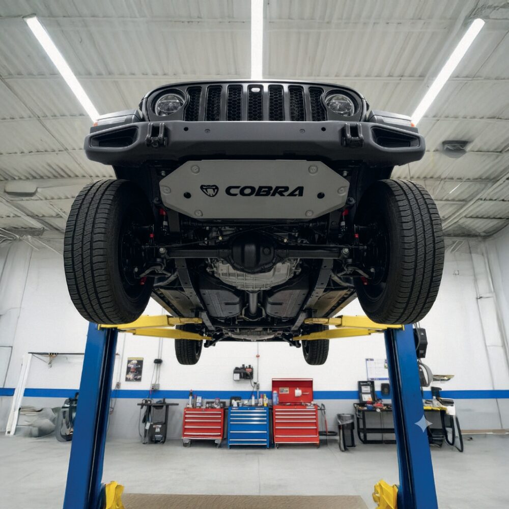 COBRA UNDERBODY SHIELD - car in a process of applying protection coating