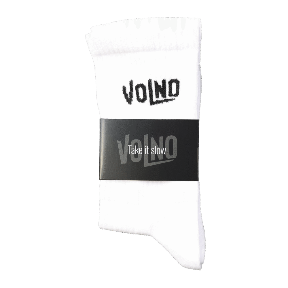 VOLNO WHITE FOX. Skarpety streetwear. Racing fever. - VOLNO