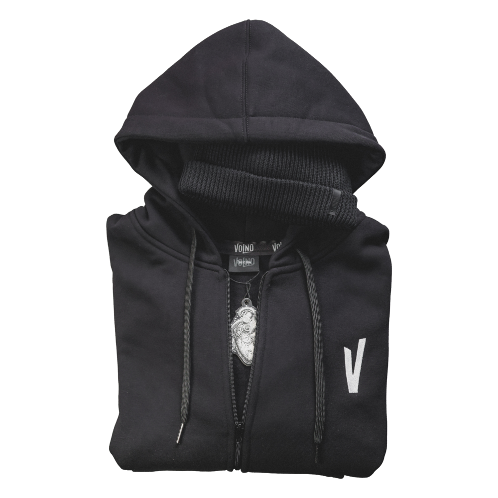 VOLNO ROBIN HOOD. Czarna bluza oversize. Streetwear w stylu pit lane. - VOLNO