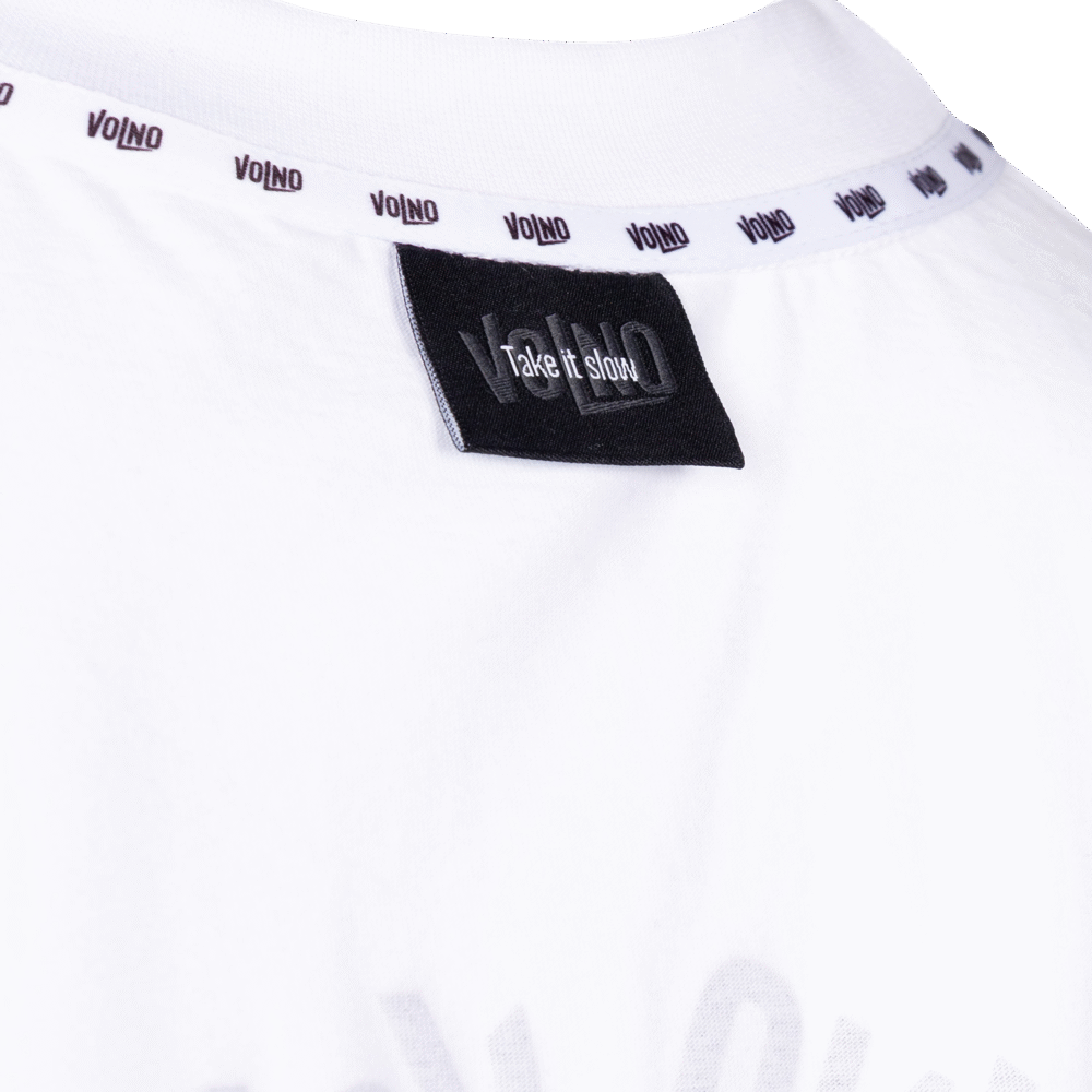 VOLNO BRAVE HEART. Biała koszulka oversize streetwear z mechanicznym sercem 6500 RPM - VOLNO